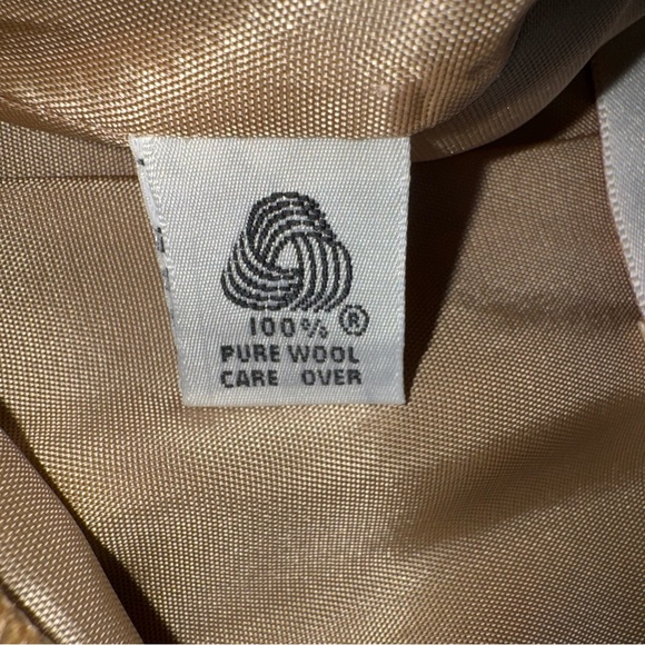 Bretton Place womens Vintage tan wool skirt lined midi length USA made Size 14 - Picture 7 of 11